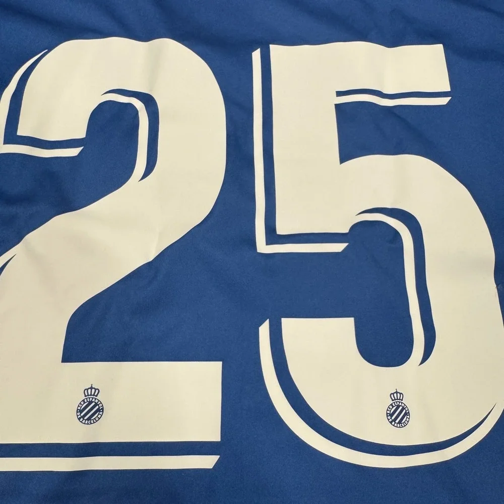 Kelme RCD Espanyol Barcelona Soccer Jersey Mens‎ M Blue White Striped 25